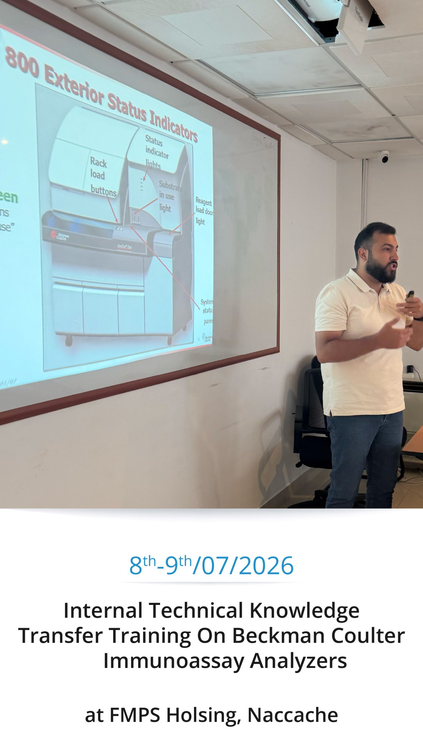 Internal technical knowledge-transfer training on Beckman Coulter Access 2 and DxI 600/800 Immunoassay Analyzers